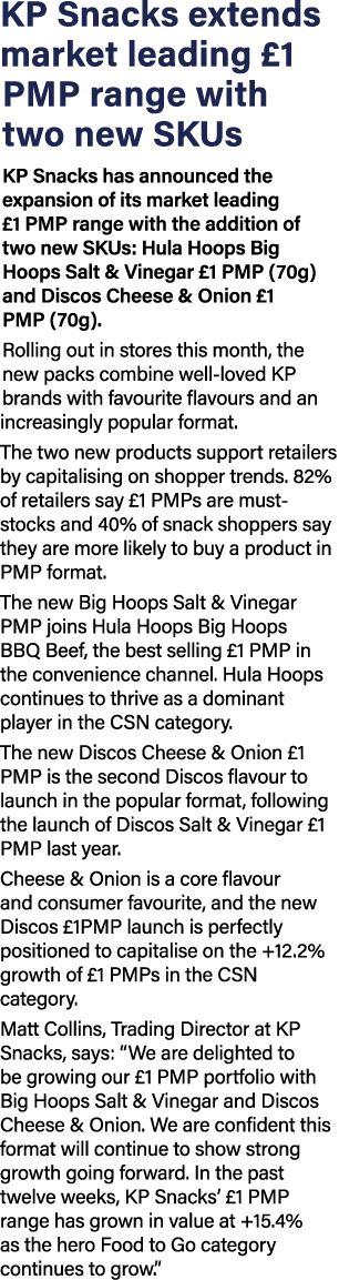 KP Snacks extends market leading  1 PMP range with two new SKUs KP Snacks has announced the expansion of its market l   