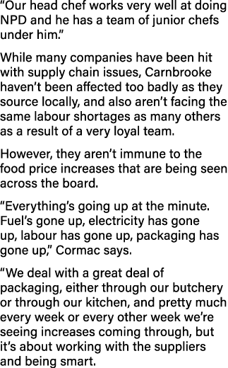  Our head chef works very well at doing NPD and he has a team of junior chefs under him   While many companies have b   