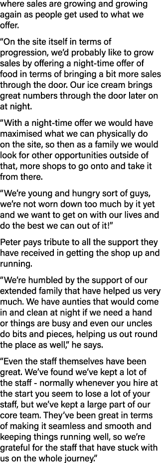 where sales are growing and growing again as people get used to what we offer   On the site itself in terms of progre   