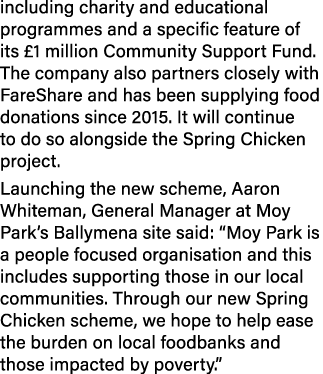 including charity and educational programmes and a specific feature of its  1 million Community Support Fund  The com   