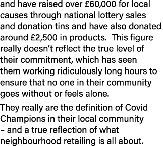 and have raised over  60,000 for local causes through national lottery sales and donation tins and have also donated    