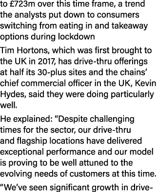to  723m over this time frame, a trend the analysts put down to consumers switching from eating in and takeaway optio   
