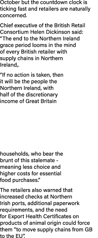 October but the countdown clock is ticking fast and retailers are naturally concerned  Chief executive of the British   