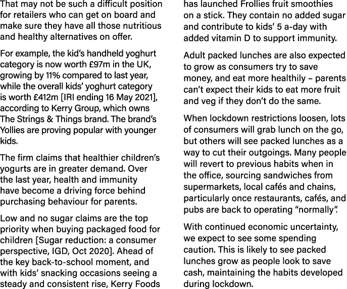 That may not be such a difficult position for retailers who can get on board and make sure they have all those nutrit   
