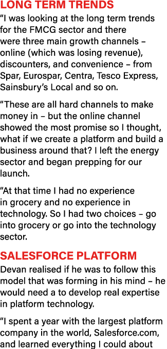 Long term trends  I was looking at the long term trends for the FMCG sector and there were three main growth channels   