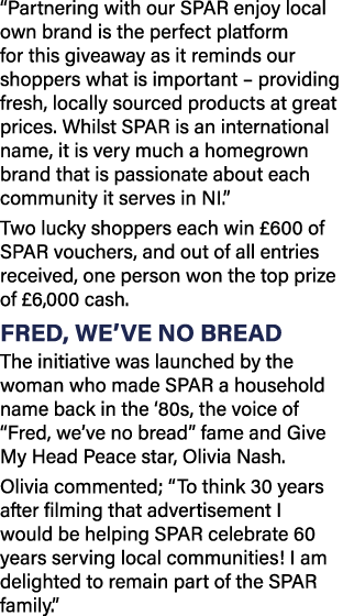  Partnering with our SPAR enjoy local own brand is the perfect platform for this giveaway as it reminds our shoppers    