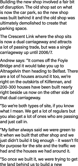 Building the new shop involved a fair bit of disruption  The old shop sat on what is now the car park, so the new sho   