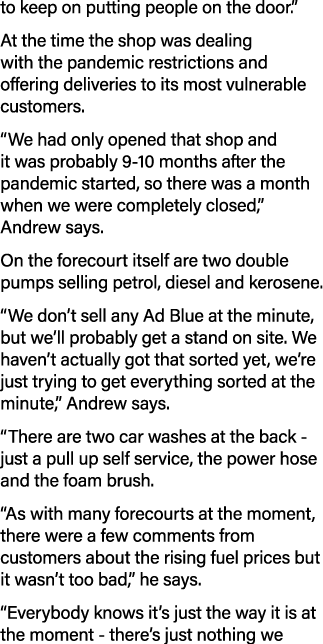 to keep on putting people on the door   At the time the shop was dealing with the pandemic restrictions and offering    