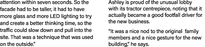 attention within seven seconds  So the facade had to be taller, it had to have more glass and more LED lighting to tr   