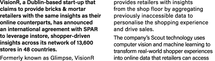 VisionR, a Dublin-based start-up that claims to provide bricks & mortar retailers with the same insights as their onl   