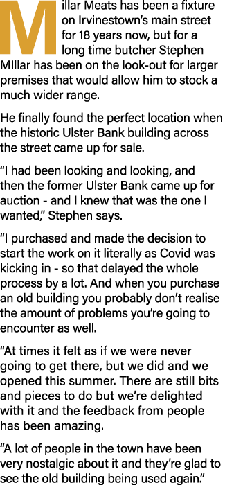 Millar Meats has been a fixture on Irvinestown s main street for 18 years now, but for a long time butcher Stephen MI   