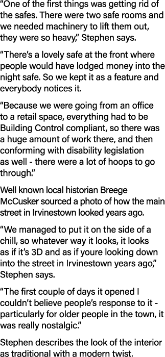  One of the first things was getting rid of the safes  There were two safe rooms and we needed machinery to lift them   