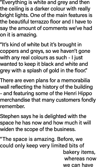  Everything is white and grey and then the ceiling is a darker colour with really bright lights  One of the main feat   