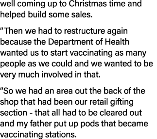 well coming up to Christmas time and helped build some sales   Then we had to restructure again because the Departmen   