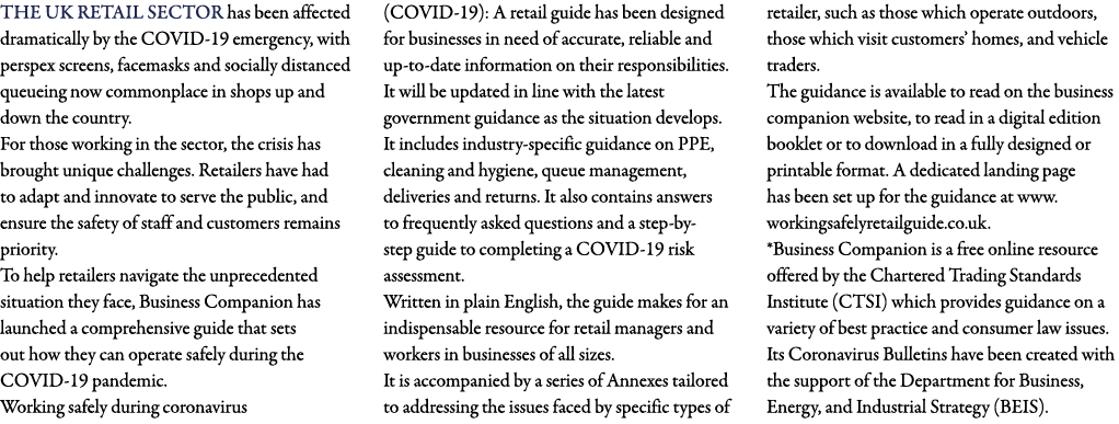The UK retail sector has been affected dramatically by the COVID-19 emergency, with perspex screens, facemasks and so   