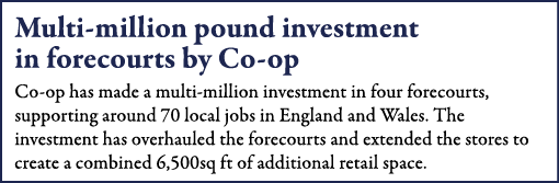 Multi-million pound investment in forecourts by Co-op Co-op has made a multi-million investment in four forecourts, s   
