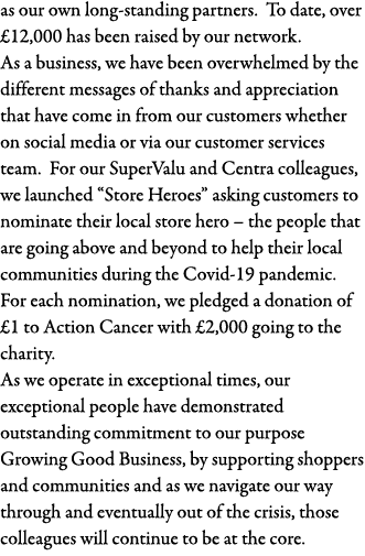 as our own long-standing partners  To date, over  12,000 has been raised by our network   As a business, we have been   
