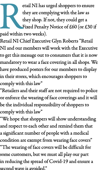 Retail NI has urged shoppers to ensure they are complying with the law as they shop  If not, they could get a Fixed P   