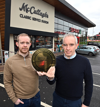 Tuesday 22nd November 2022 Terry and Jonathan McCullagh at McCullagh’s Classic store feature for NI Retailer of the Year at the Northern Ireland’s Neighbourhood Retailer at Omagh, Co. Tyrone. Pictures Oliver McVeigh