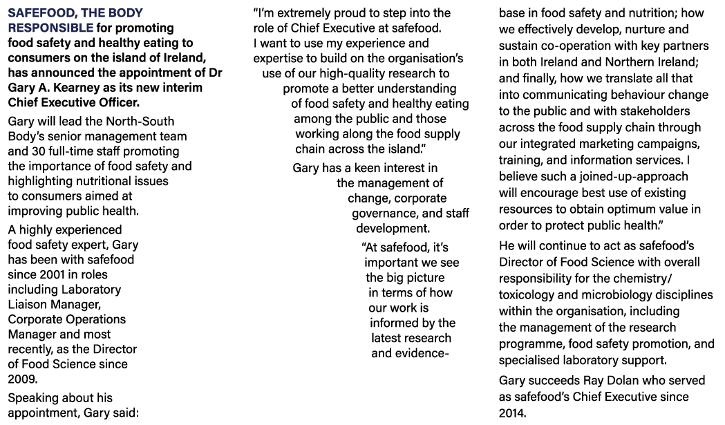 safefood, the body responsible for promoting food safety and healthy eating to consumers on the island of Ireland, ha...