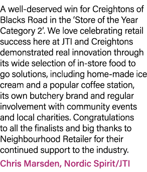 A well deserved win for Creightons of Blacks Road in the ‘Store of the Year Category 2’. We love celebrating retail s...