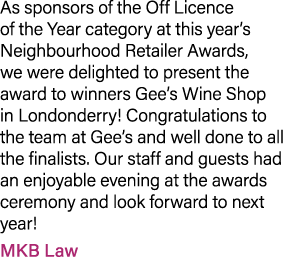 As sponsors of the Off Licence of the Year category at this year’s Neighbourhood Retailer Awards, we were delighted t...