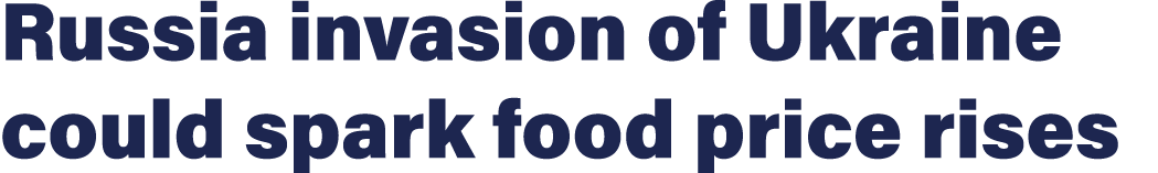 Russia invasion of Ukraine could spark food price rises