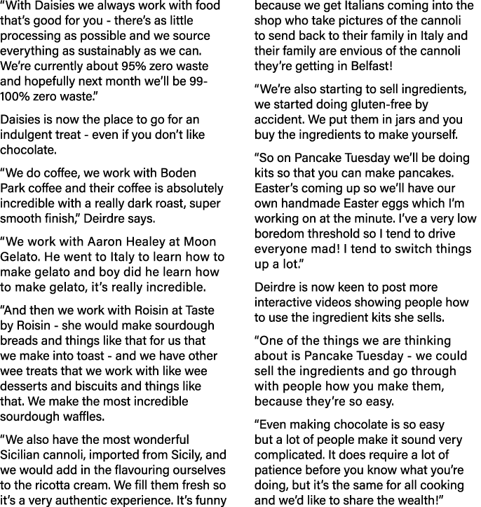  With Daisies we always work with food that s good for you - there s as little processing as possible and we source e   