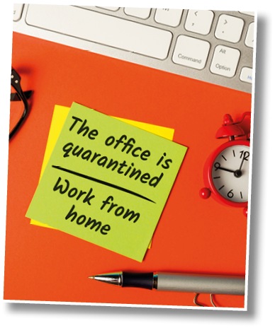 The office is Quarantined, advice to work from home   Pandemic Covid-19 Coronavirus quarantine concept