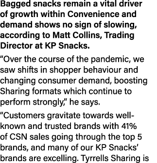 Bagged snacks remain a vital driver of growth within Convenience and demand shows no sign of slowing, according to Ma   