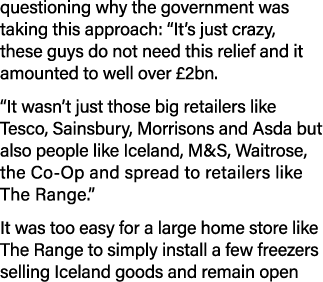 questioning why the government was taking this approach:  It s just crazy, these guys do not need this relief and it    