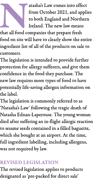 Natasha s Law comes into effect from October 2021, and applies to both England and Northern Ireland  The new law mean   