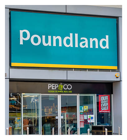 CHESTER, UNITED KINGDOM - DECEMBER 25th, 2019: Poundland supermarket store front