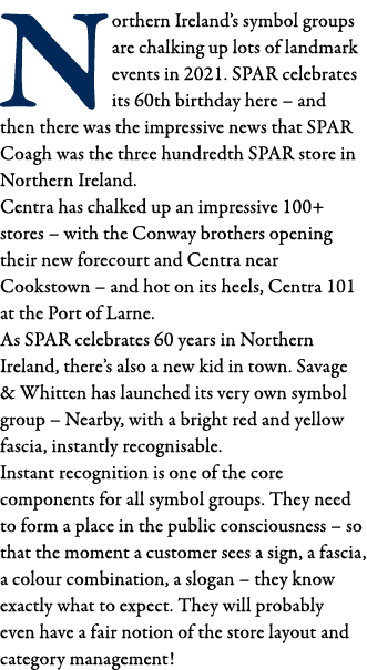 Northern Ireland s symbol groups are chalking up lots of landmark events in 2021  SPAR celebrates its 60th birthday h   