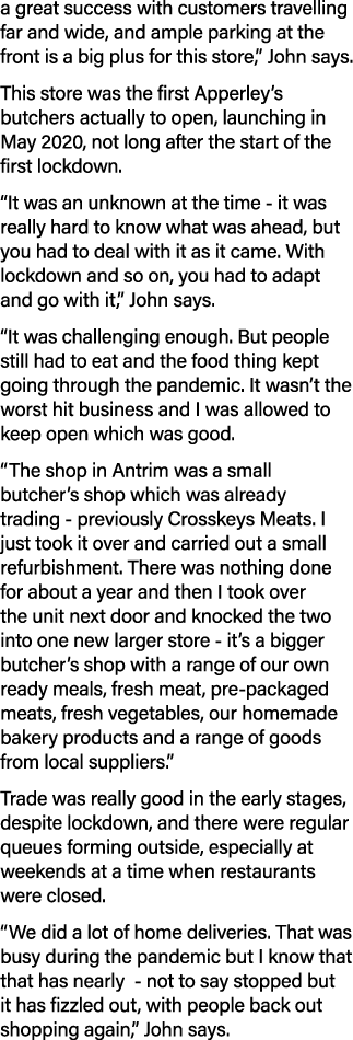 a great success with customers travelling far and wide, and ample parking at the front is a big plus for this store,    