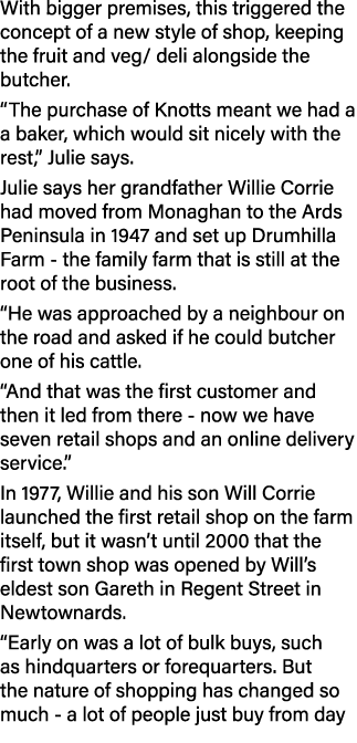 With bigger premises, this triggered the concept of a new style of shop, keeping the fruit and veg  deli alongside th   