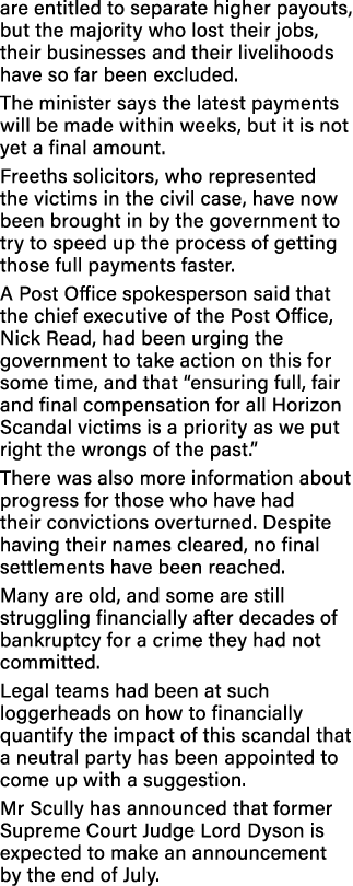 are entitled to separate higher payouts, but the majority who lost their jobs, their businesses and their livelihoods   