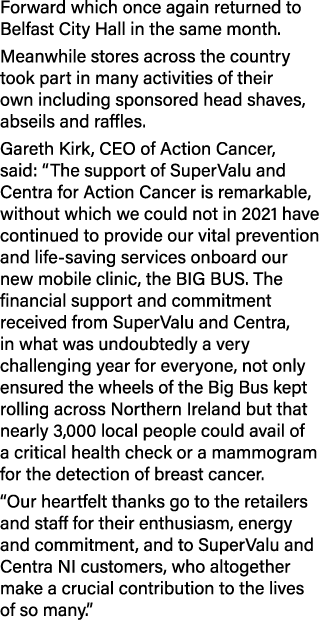 Forward which once again returned to Belfast City Hall in the same month  Meanwhile stores across the country took pa   