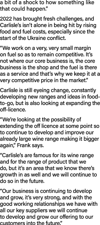 a bit of a shock to how something like that could happen   2022 has brought fresh challenges, and Carlisle s isn t al   