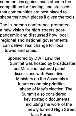 communities against each other in the competition for funding, and stressed that communities are best placed to shape   