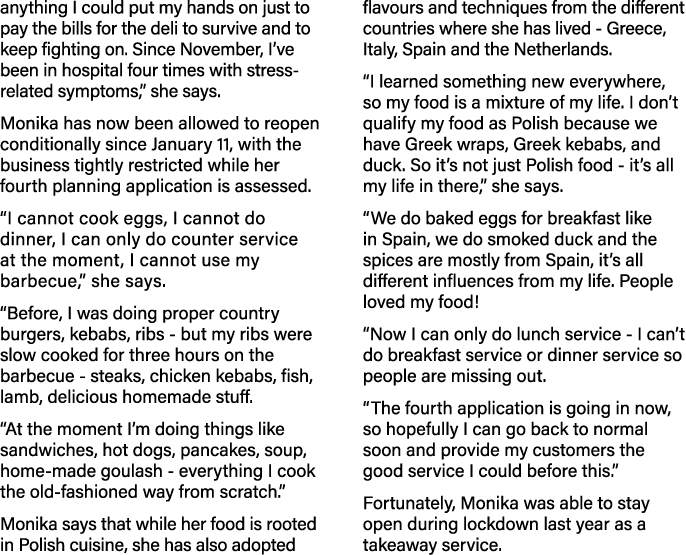 anything I could put my hands on just to pay the bills for the deli to survive and to keep fighting on  Since Novembe   