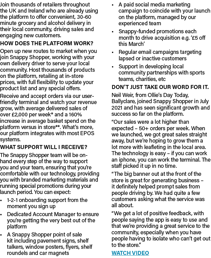 Join thousands of retailers throughout the UK and Ireland who are already using the platform to offer convenient, 30-   