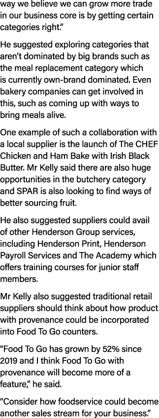way we believe we can grow more trade in our business core is by getting certain categories right   He suggested expl   