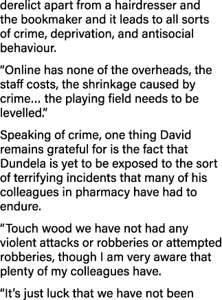 derelict apart from a hairdresser and the bookmaker and it leads to all sorts of crime, deprivation, and antisocial b   