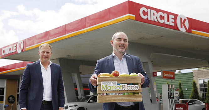 NO REPRO FEE 22 11 2021 Pictured is Michael McCormack, Managing Director, Musgrave MarketPlace and Gordon Lawlor, Managing, Director Circle K  Musgrave MarketPlace, Ireland s leading wholesale supplier to foodservice, retail, and SME businesses and Circle K, Ireland s largest forecourt and convenience retailer have today announced a new five-year strategic partnership  The partnership is worth over  300 million to Musgrave MarketPlace and continues a 20-year relationship between Musgrave MarketPlace and Circle K (previously Shell, Esso, Topaz)  Photograph: Leon Farrell   Photocall Ireland
