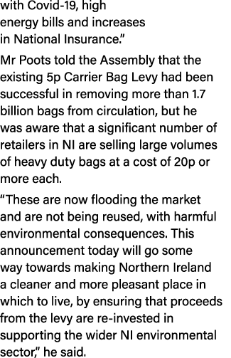 with Covid-19, high energy bills and increases in National Insurance   Mr Poots told the Assembly that the existing 5   