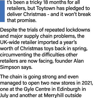 It s been a tricky 18 months for all retailers, but Toytown has pledged to deliver Christmas - and it won t break tha   