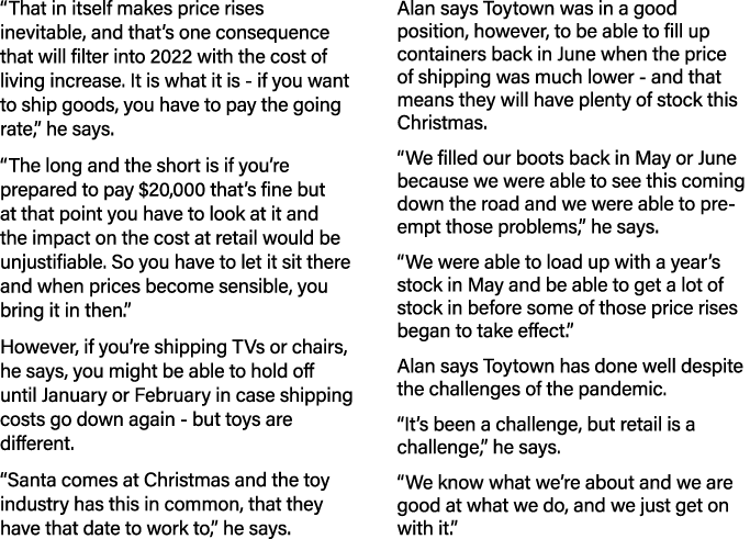  That in itself makes price rises inevitable, and that s one consequence that will filter into 2022 with the cost of    