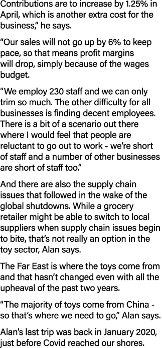 Contributions are to increase by 1 25% in April, which is another extra cost for the business,  he says   Our sales w   