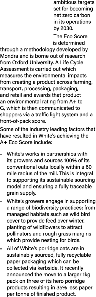 ambitious targets set for becoming net zero carbon in its operations by 2030  The Eco Score is determined through a m   